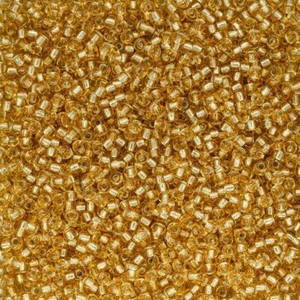 Gold Silver Lined, Miyuki 11/0 Seed Beads, Colour 0003, 22g Approx - Picture 1 of 1