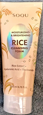 Soqu рис очищающая пена увлажняющая осветляющая гиалуроновая кислота флакон 6,76 унц - Изображение 1 из 4