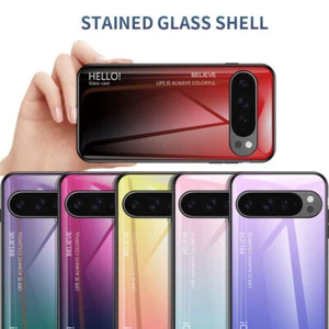 Gradient Color Glass Phone Case For Google Pixel 9 8 7 6 Pro 5 4 3 2 XL 6A 7A 8A - Picture 1 of 19
