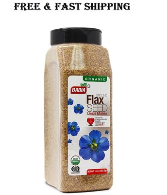 Organic Flax Seed, Ground, 16-Ounce High in Fiber & Omega-3 Badia