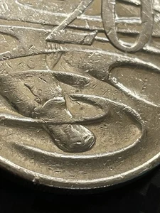 2008 20c aUNC Wave Gap Almost Uncirculated Twenty 20 Cent Error Variant Coin - Picture 1 of 3