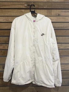 Vintage Y2K Nike spell-out white sports fleece lined jacket/ coat. Size XXL. - Picture 1 of 3