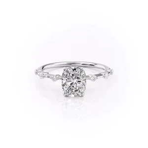 14K White Gold IGI Certified Lab Grown Diamond Wedding Ring 1.70 CT Cushion Cut - Picture 1 of 13