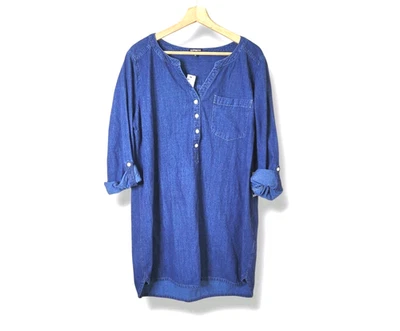 Vestido Camisa Denim Express Cambray XL Otoño Capas Túnica Top Nuevo con Etiquetas Informal Popover Foto 1 de 4