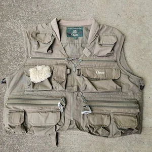 Vintage Orvis Gilet Green Fly Fishing Vest Pockets Utility Mens Size Medium - Picture 1 of 12