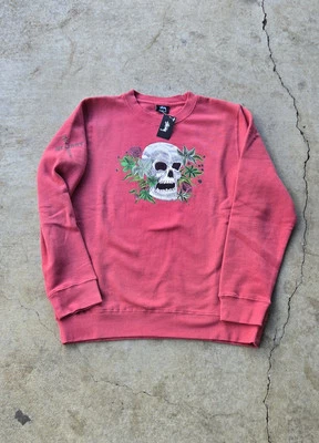 Calavera hippie vintage Stussy hecha en EE. UU. cuello redondo rosa polvorienta mediana Foto 1 de 4