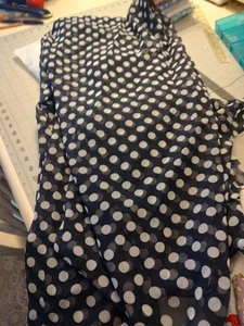 Navy Blue with White Polka Dot Sheer Fabric 3 yards x 60 inches - Picture 1 of 4