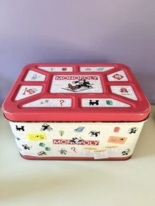 Rare Limited Edition 1998 Monopoly Tin Chest Large 13.5 x 9.5 Metal Storage Box - Picture 1 of 8