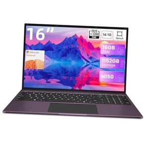  16 Inch Laptop,12th N150 16GB RAM 1152GB SSD Intel N150 Processor - Picture 1 of 7
