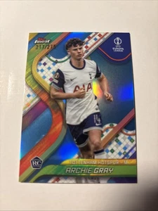Archie Gray 2024-25 Topps Finest UEFA Sky Blue Refractor /275 RC #102 Rookie - Picture 1 of 2