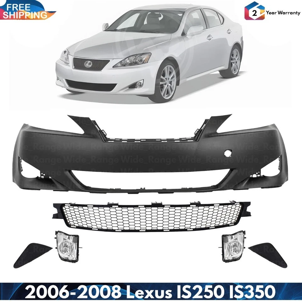 Front Bumper Cover & Fog Light Assembly Kit For 2006-2008 Lexus IS250 IS350 Foto 1 de 4