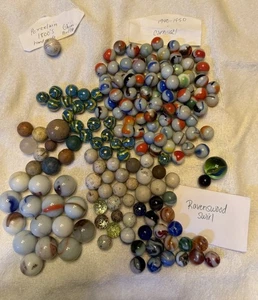 Vintage Glass & Clay Marbles Akro Ravenswood Christensen Swirl Etc Pre 70s 3lbs - Picture 1 of 9