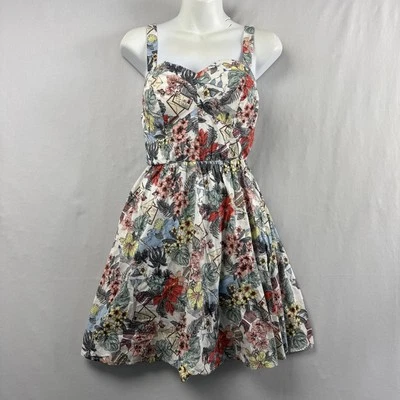 Bailey Blue Dress Womens Size Small Floral Sweetheart Coastal Beach Skater - Image 1 of 4