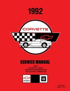 Corvette 1992 manual de servicio (chasis y carrocería) - 3 volúmenes - Imagen 1 de 8