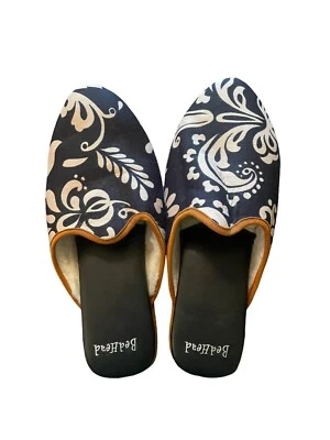 BedHead Blue Night Slippers Slippers 8 Women’s New Leather Sole Faux  Fur Lined - Image 1 of 4