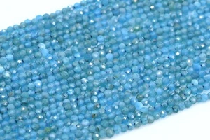 "Cuentas de apatita natural genuinas de 2 mm grado AAA cuentas redondas sueltas facetadas de 15" - Imagen 1 de 3