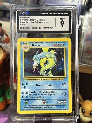 CGC 9 Gyarados Garados 6/102 Base Set 1st Edition Holo German Pokemon Card (new) - Image 1 of 3