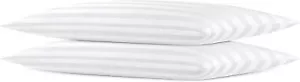 Extra Thin Flat Soft Low Pillows Standard Size Set Of 2 Down Alternative Filled - Picture 1 of 3