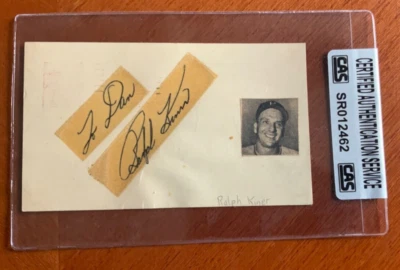 Ralph Kiner  autograph on 3x5” postcard. CAS authenticated #SR012462 - Image 1 of 3