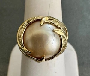Woman Gold pearl ring - Picture 1 of 2