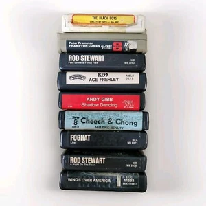 Rock 8 Track Lot Rod Stewart Frampton Kiss Frehley Cheech Chong Wings Foghat - Picture 1 of 11