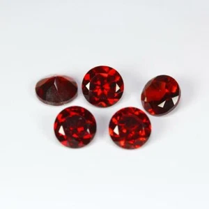 Natural Mozambique Red Garnet 4 MM Round Shape Faceted Loose Gemstone Lot - Picture 1 of 3