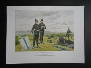 MILITARY PRINT-VICTORIAN ARMY 1888-IST MIDDLESEX VOLUNTEERS-ARTIST G D GILES - Picture 1 of 1