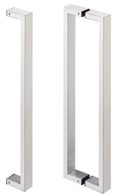 Manici Acciaio Inox Maniglia Porta Scorrevole Ingresso Quadrato Argento 465 - - Immagine 1 di 4