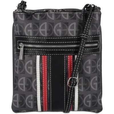 Bolsa Feminina Giani Bernini Dasher Listra Central Transversal, Preta, Tamanho Único - Imagem 1 de 2
