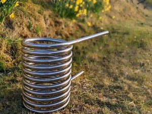 Double 32mm water heater coil w/ 2m of high temp hose - hot tub, stock tank - Picture 1 of 8