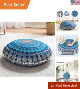 Fluffy Memory Foam Floor Pillow - 32'' Bohemian Mandala Design for Cozy Spaces - Picture 1 of 11