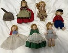 6 Vintage 8? Madame Alexander Dolls, 1 Stand