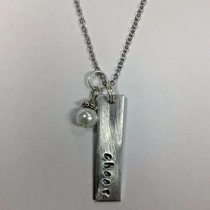 Cheer, Cheerleader, Cheer Mom Bar Necklace, FREE SHIPPING, on 18 in chain - Picture 1 of 2