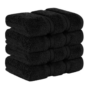 4X Black Jumbo Bath Towels 100% Pure Premium Egyptian Cotton Soft Towel 500 GSM - Picture 1 of 6