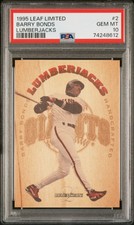 1995 Leaf Limited BARRY BONDS #2 LUMBERJACKS Insert #/5000 - PSA 10 - Low POP