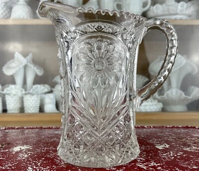 Jarra de vidrio prensado transparente Imperial Glass Ohio 474 Mayflower de colección años 50 48 oz Foto 1 de 4