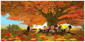 PEANUTS Charles Schulz MARK CHILCOTT Art Giclée x/150 Autunno Autunno Stampa Albero BNG - Foto 1 di 1