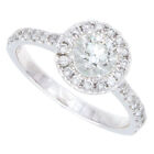 18Kt G H Si 129Ct Round Brilliant Cut Halo Pave Diamond Engagement Ring