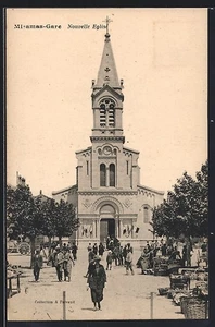 CPA Miramas-Gare, Nouvelle Église et marché animé devant l´édifice 1927 - Picture 1 of 2