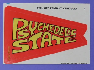 1967 Topps Football Krazy Comic Pennant sticker Psychedelic State #4 nice cond - Picture 1 of 3