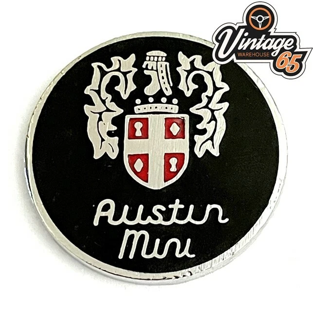 Clásico Austin Mini Escudo 28mm NOS Metal Esmalte Pomo de Palanca Cuerno Center - Imagen 1 de 1
