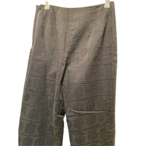 Black brown Talbots gorgeous embroidered straight leg pant side zip lined 4 C - Picture 1 of 10