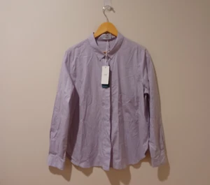 NWT CLOSED Button Front Long Sleeve Lavender Oversized Pocket Shirt XL Preppy - Picture 1 of 7