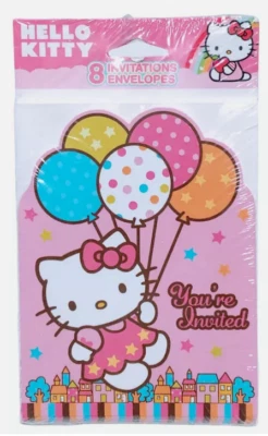8 - Invitaciones y Sobres de Fiesta de Hello Kitty Paquete Sellado Hecho en EE. UU. Foto 1 de 2