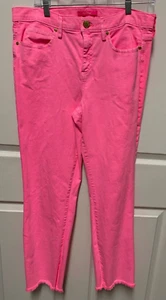 Jeans Lilly Pulitzer taglia 12 Bright Bubblegum rosa denim elasticizzato CE vita alta - Foto 1 di 9