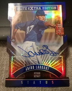 2015 Elite Extra Edition Status Blue Die-Cuts Prospects Jairo Labourt Auto /50