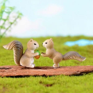 Decor Fairy Garden Ornaments Squirrel Figurines Animal Miniature Decoration - Picture 1 of 9