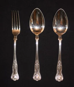 Serving Set - Kings pattern, WMF German Silverplate Spoons and Fork - Picture 1 of 4