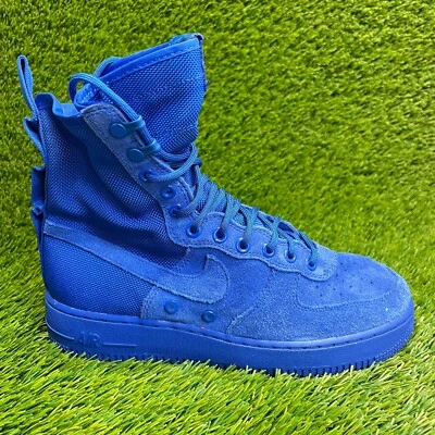 Nike SF Air Force 1 High Mens Size 8 Blue Athletic Suede Walking Shoes Sneakers - Image 1 of 4
