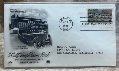US First Day Cover 1982 Wolf Trap Farm Park The First Cultural Park - Image 1 of 2